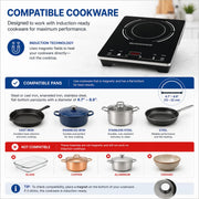 Portable Induction Cooktop by Eurodib – Large, Polypropylene, Black, Model C1823