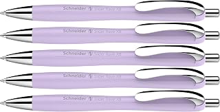 Schneider Slider Rave XB Ballpoint Pen Soft Writing without Scratching for Long Texts at School, University and Work Pack of 5 Blossom, Ink Colour: Blue