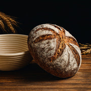 Saint Germain Bakery Round Banneton Basket with Liner, 9 Inch, Brown