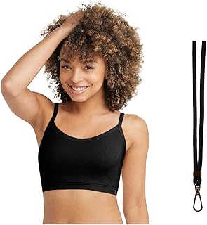 Champion Women's Seamless Racerback C-Logo Bralette - Soft, Supportive, and Stylish, Nylon Blend, Includes Lanyard