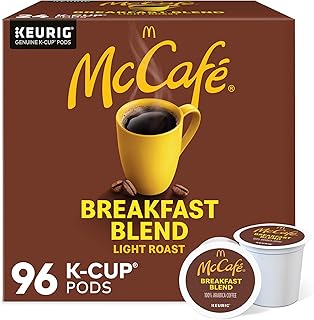 McCafe Breakfast Blend Coffee, Keurig Single Serve Keurig K-Cup Pods, Light Roast, 96 Count (4 Packs of 24)