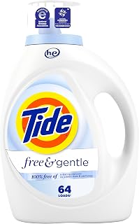 Free & Gentle Liquid Laundry Detergent, 64 Loads, 84 fl oz, Tide Laundry Detergent, Clean Laundry Detergent
