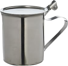 Winco 10 oz Stackable Stainless Steel Creamer Server | Stackable, Secure pouring, Keeps contents fresh, Great for Cream, Coffee Service and Table Service