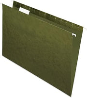Pendaflex Recycled Hanging File Folders, 25 Pack, Green, Legal Size (8.5" x 14"), 5 Tab Positions, Includes Tabs and Inserts, Eco-Friendly Hanging Files for Office and Document Organization