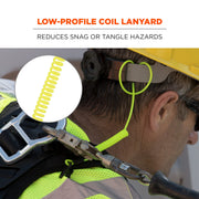 Ergodyne Lime / 3-Pack / Coil Lanyard - Clamp - 2lbs Restraint Ropes & Lanyards