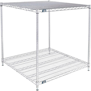 ESD, 2 Tier, Wire Shelving Starter Unit, 36" W x 36" D x 34" H by Nexel – Alloy Steel, Chrome, Model 36363ESD2