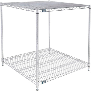 ESD, 2 Tier, Wire Shelving Starter Unit, 36" W x 36" D x 34" H by Nexel – Alloy Steel, Chrome, Model 36363ESD2