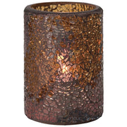Gold Crackle Glass Cylinder Lamp by Hollowick – Glass, Gold, Model 43017G