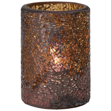 Gold Crackle Glass Cylinder Lamp by Hollowick – Glass, Gold, Model 43017G