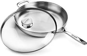 Demeyere 5-Plus 12.5-inch Stainless Steel Fry Pan with Glass Lid