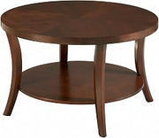 Furnifact Classic Round Coffee Table with Shelf Stylish Design Durable Construction Functional Storage Surface Ideal for Living Rooms and Lounges
