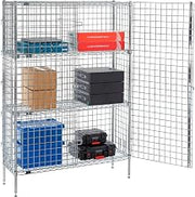 Nexel Chrome, Security Shelving Unit, 2 Quick Adjust Shelves, 48" W x 14" D x 66" H