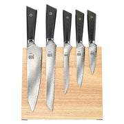 Premium Grade Super Steel 6-Piece Knife Set with Magnetic Rubberwood Stand by Mercer Culinary – Various, Stainless Steel, 6-Piece w/Magnetic Rubberwood Stand, Model M21995