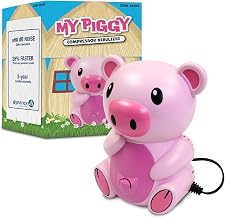 Dynarex Resp-O2 Pediatric Nebulizer for Kids - Portable Compressor, Asthma Relief, Quiet Operation - Pig Design, 1 Child Nebulizer