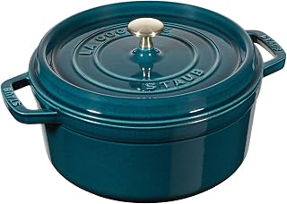 STAUB Cast Iron Roaster/Cocotte, Round, 20 cm, 2.24 L, La Mer