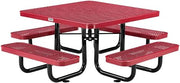 Global Industrial 46" Square Kids Picnic Table, Expanded Metal, Red