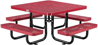 Global Industrial 46" Square Kids Picnic Table, Expanded Metal, Red
