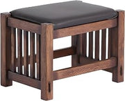 Starlight Canyon Home Solid Wood Foot Stool with Spindle Legs, Small Ottoman Footrest Hassock for Living Room or Couch Use, Walnut