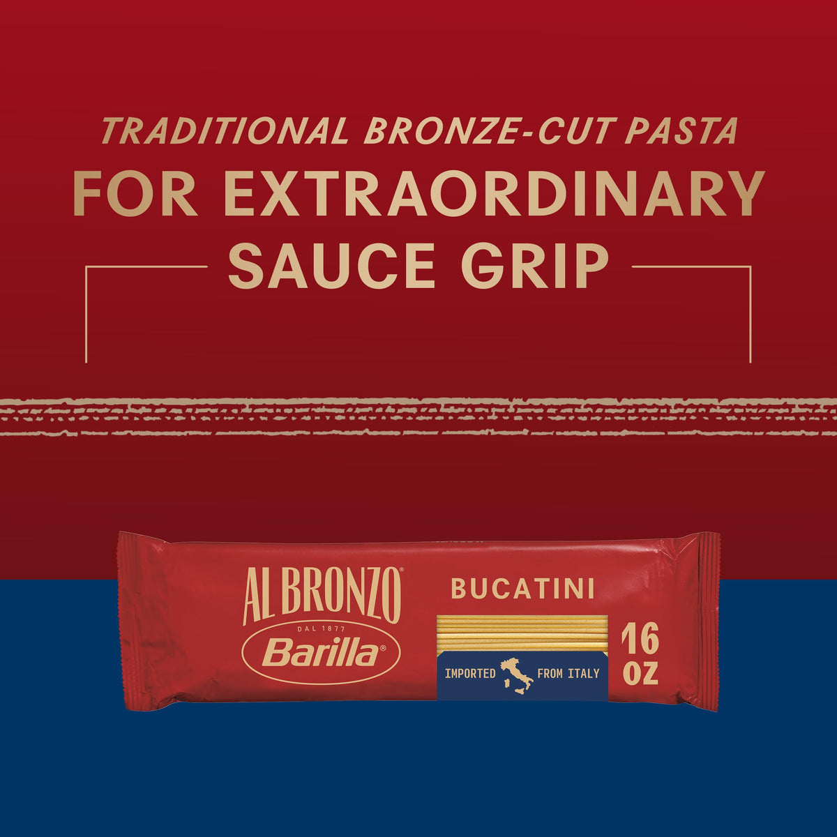 Barilla 16 Ounce (Pack of 3) / Barilla Al Bronzo, Bucatini, 16 oz / 3 Pasta
