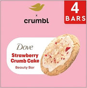 Dove x Crumbl Strawberry Crumb Cake Beauty Bar, Limited Edition, Strawberry Scent, 4 Bars