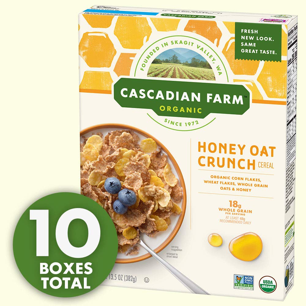 Cereal - Organic Corn Flakes Wheat Flakes Whole Grain Oats and Honey - Case of 10-13.5 oz. by Cascadian Farm – One Size, No Color, Pack of 10, Model 18923