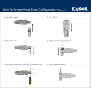 1248 Spring Assisted Hinge by Kason – Offset: 1-1/2 Inch, Zinc, Model 1248-C112