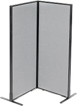 Global Industrial 24-1/4"W x 60" H Freestanding 2-Panel Corner Room Divider, Gray
