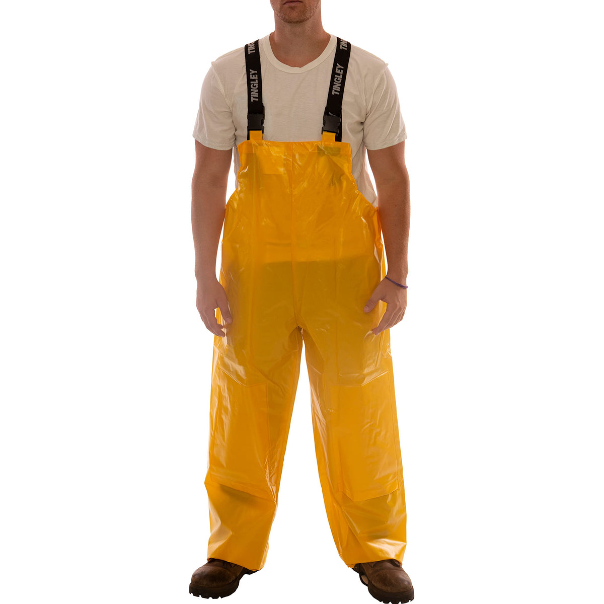 Iron Eagle Lock Out Tag Out (LOTO) Waterproof Overalls with Patch Pockets by TINGLEY – Nylon, Gold, Model O22047