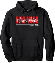 Weston Mills New York Streetwear Bold Red Urban Design Pullover Hoodie