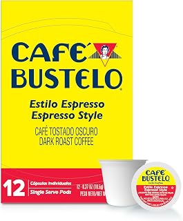 Cafe Bustelo Café Bustelo Espresso Style Dark Roast, Single Serve Coffee Pods, 12 Count (Pack of 1)