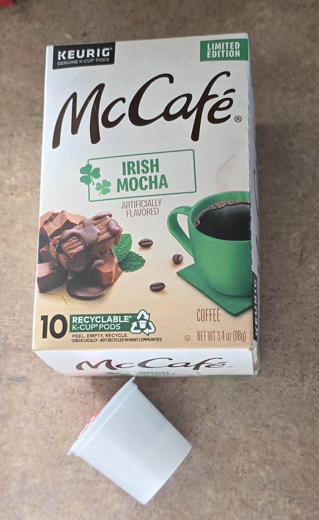 McCaf, Irish Mocha K-Cup Single-Serve Pod Coffee, 10 count by McCafe – 0.34 Ounce (Pack of 10), Pack of 10, Model 1063316410