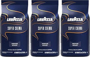 Lavazza Super Crema Whole Bean Coffee, Medium Espresso Roast, Arabica and Robusta Blend, 2.2 lb Bag (Pack of 3)