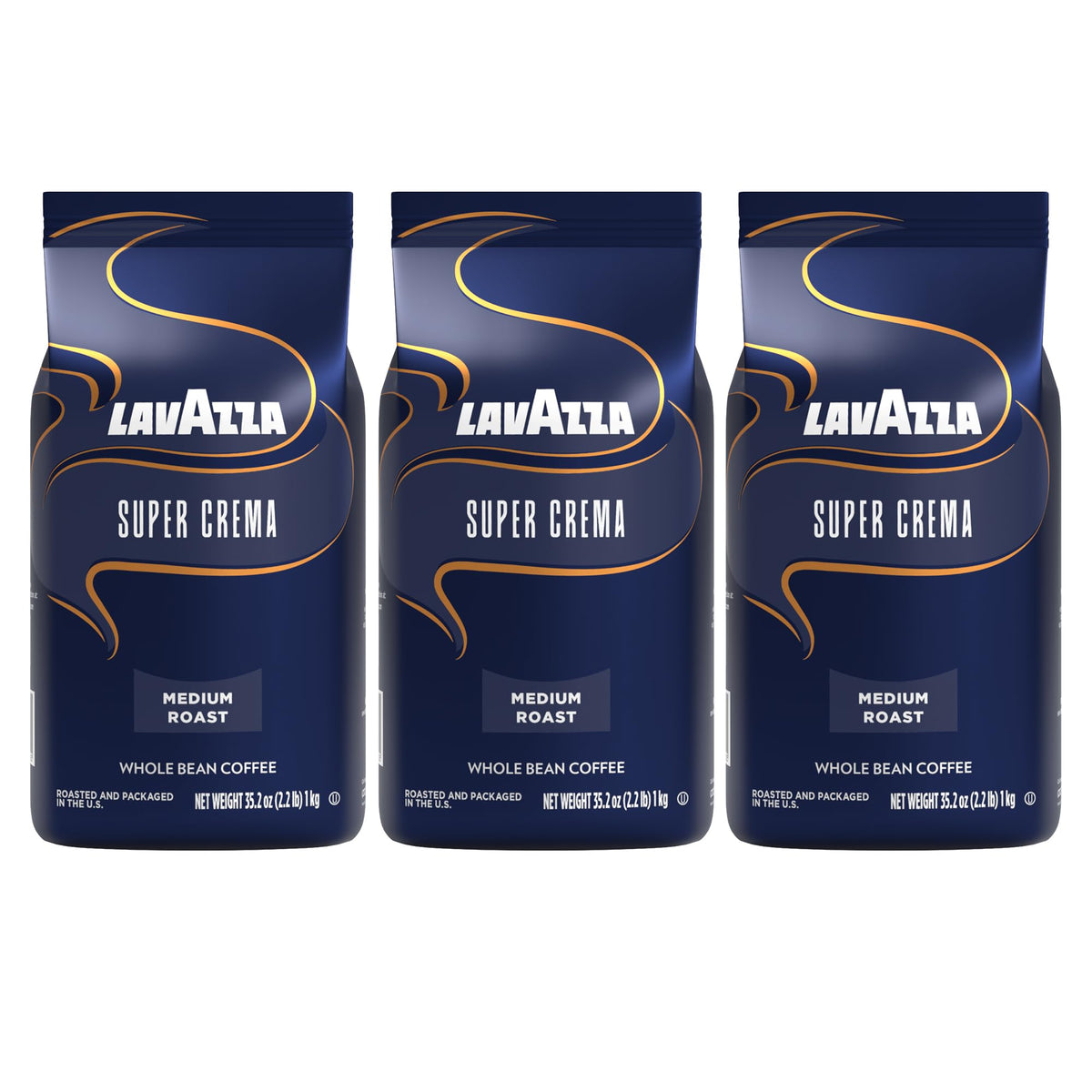 Super Crema Whole Bean Coffee by Lavazza – 35.2 Ounce (Pack of 3), Pack of 3