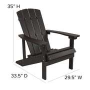 Charlestown Indoor/Outdoor Faux Wood Adirondack Chairs by Flash Furniture – Set of 4, Polyresin, Slate Gray, Model 4-JJ-C14501-SLT-GG