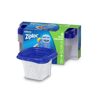 Food Storage Meal Prep Containers Reusable for Kitchen Organization by Ziploc – 8 Count, 118.0 milliliters, Plastic, Blue, Model 70931