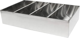 Thunder Group SLSCB04 Cutlery Box, 4-Compartment, no Handles, Stainless Steel