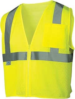 Pyramex RVZ21 Series Safety Vest Class 2 Economy Vest Hi Vis Lime 3X Large