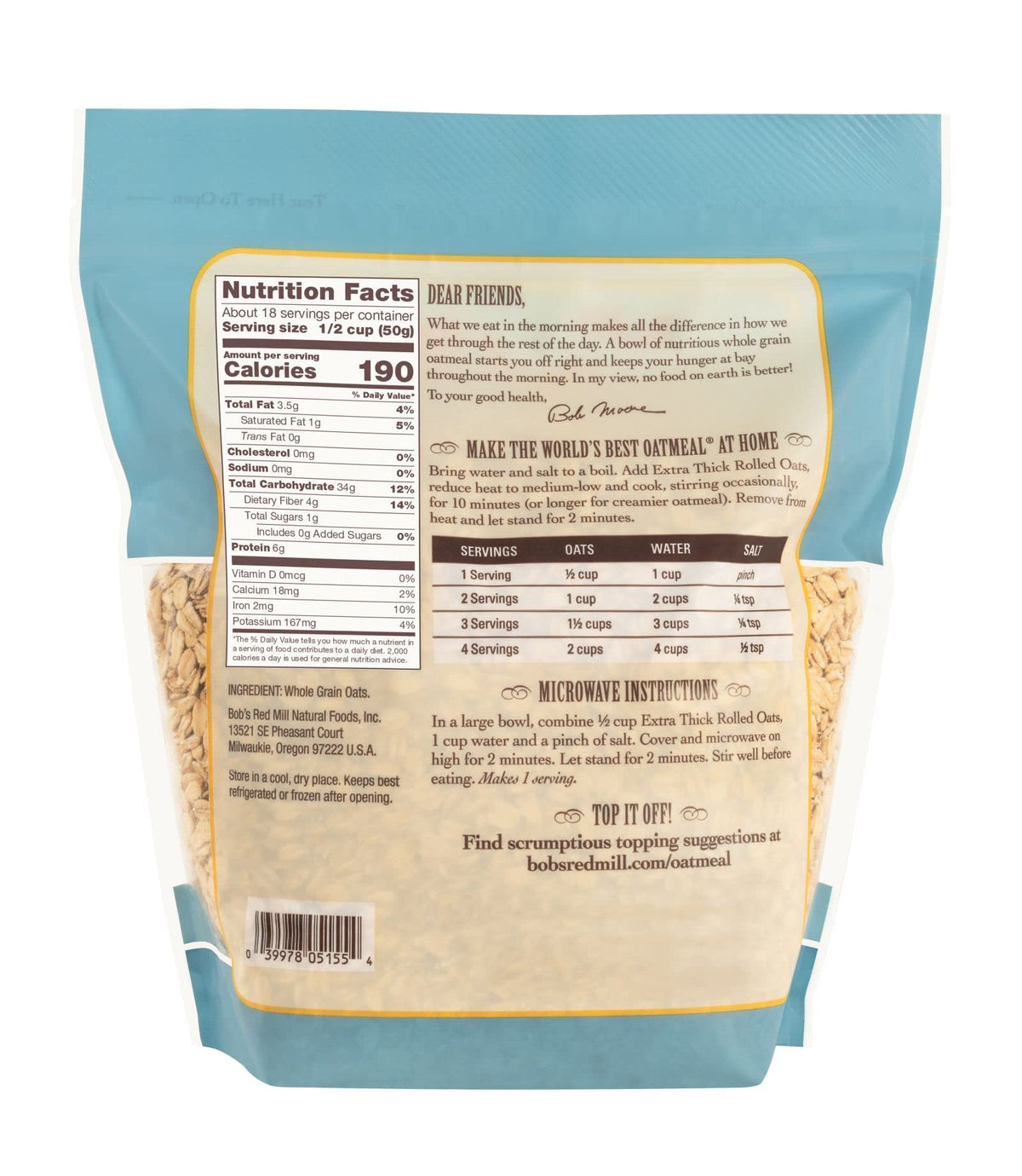 Bob's Red Mill 32 Ounce (Pack of 1) / No Color / Resealable Breakfast Foods