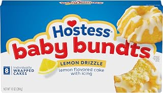 Hostess Baby Bundts, Lemon Drizzle Flavored Mini Cakes, 10 oz. Box, 8 Count