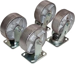 Vestil HOP-SC8-2 Semi-Steel Plate Caster Set for Self-Dumping Hopper, 8" Diameter Wheels, 4800 lb. Capacity