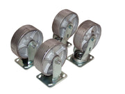 HOP-SC8-2 Semi-Steel Plate Caster Set for Self-Dumping Hopper by Vestil – 18"L x 2"W x 11"H, Steel, White, Model D-CK4-SC8-2