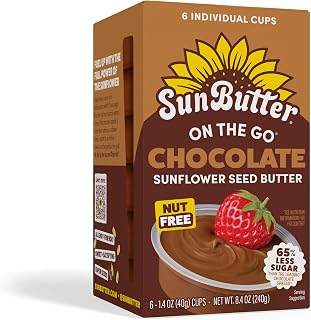 SunButter Chocolate Sunflower Seed Butter, On the Go Cups, 1.4 Oz Pack of 6 200 Ct