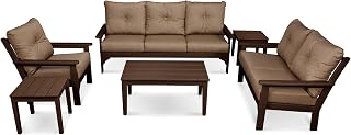 Polywood Vineyard Deep Seating Set, Mahogany/Sesame