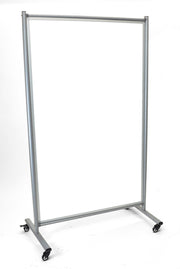 Mobile Magnetic Whiteboard Room Divider by Luxor – 76"W x 3"H, Alloy Steel, White, Model MD4072W
