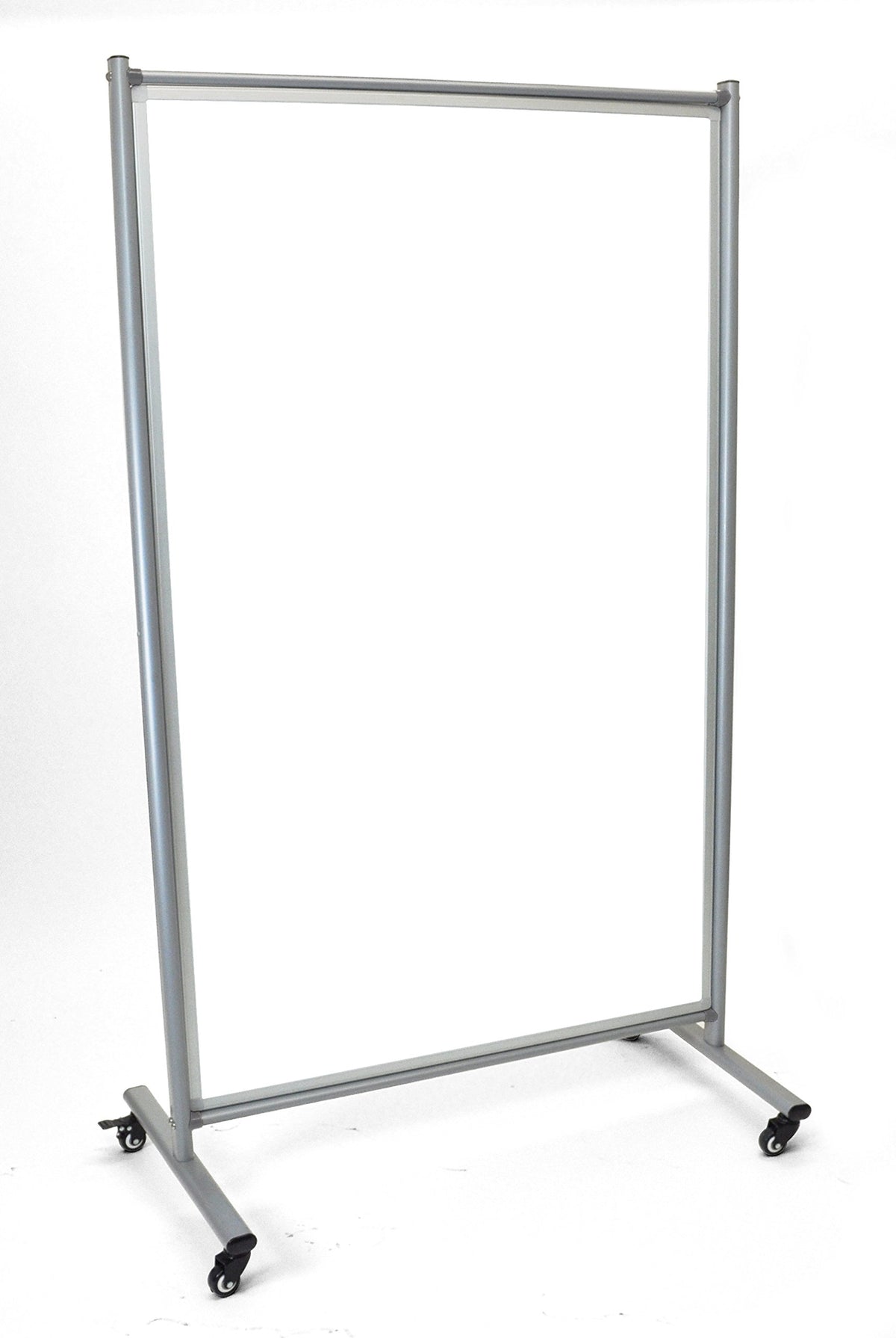 Mobile Magnetic Whiteboard Room Divider by Luxor – 76"W x 3"H, Alloy Steel, White, Model MD4072W