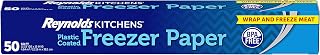 Reynolds Kitchens Plastic-Coated Freezer Paper, Built-In Cutter, 50sq ft