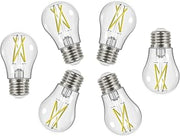 Satco S12406 Vintage Dimmable LED Filament Bulbs High Lumens 8.2 Watt 120 Volt A15 Soft White Light 3000K (6 LED Light Bulbs)