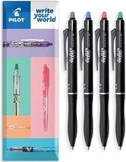 PILOT Frixion Ball Plus Erasable Rollerball Pen - 0.7mm Medium Tip - Thermosensitive Ink Clean Erasing for Office School Fabric Marking – In Envelope Gift Packaging - Pack of 4 Pens (Multicolor)