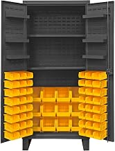 Durham Extra Heavy Duty Welded 12 Gauge Steel Cabinet with 60 Bins, HDC36-60-2S6D95, 1900 lbs Shelf Capacity, 24" Length x 36" Width x 78" Height, 8 Shelves