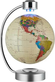 8" Magnetic Levitating Floating Globe with Touch Control LED | Mag Lev Earth Globe, Rotating Levitation Spinning Globes for Adults Decorative Ornaments, Business, Holiday Gifts White